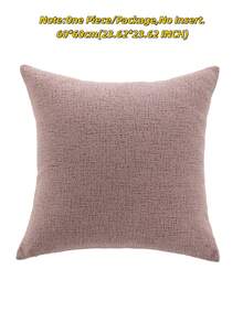 1 Piece, Pink Decorative Square Pillow, Pillowcase Made Of Microfiber Short Pile Fabric, Available In A Variety Of Sizes, Pillow Core Not Included, Zipper Closure, Suitable For Holiday Parties, Sofa Cushion Covers To Match Beige Sofas, Bed Cushions, Living Rooms, Offices, Car Lumbar Cushions And As Simple Gifts.