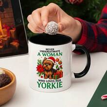 1pc Yorkie Lovers Coffee Mug - Cute Yorkie Dog Design With Yorkshire Terrier Puppy, Dishwasher  Cup, Women, Yorkie Owners - Coffee, Tea, Hot Chocolate - Yorkie Birthday Or Housewarming Present, Tea Drinker - 黑色 - 查看 8