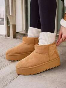 Botas de nieve con suela gruesa 2 en 1 para mujer, pantuflas de punta cerrada, nueva llegada otoño/invierno 2025