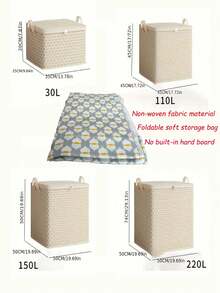 1 Oversized 150L Liter Fabric Storage Box For Bedding, Sheets, Clothes, And Underwear - Portable, Lightweight, With Zipper And Handle, Easy To Carry, Used For Under Bed Storage,Multiple Sizes To Choose From