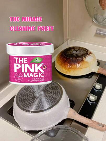 300g Pâte de nettoyage polyvalente pour la cuisine, nettoyant pour acier inoxydable rose, agent de décontamination magique, convient pour la rouille et la saleté sur les ustensiles de cuisine