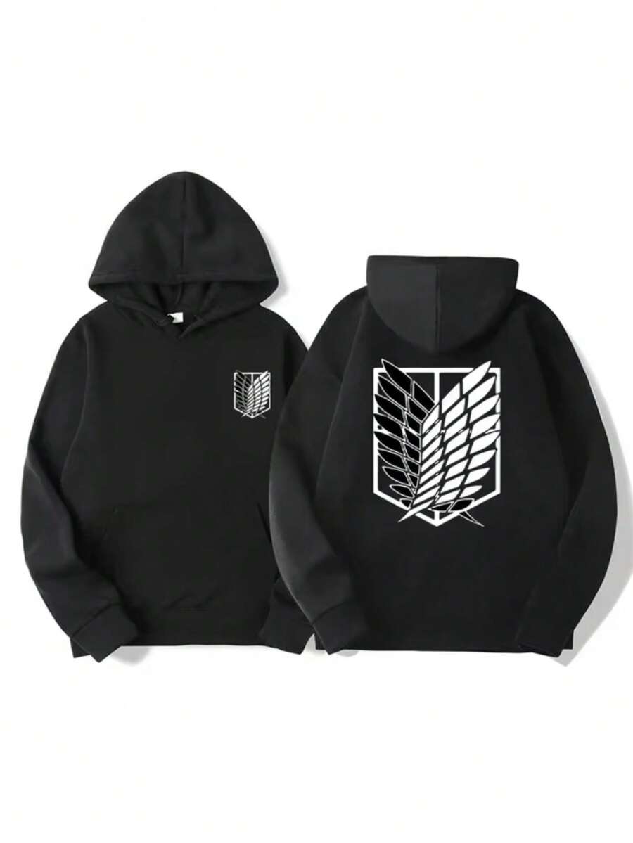 Anime Cotton Sweatshirt Launch - Black - View 1