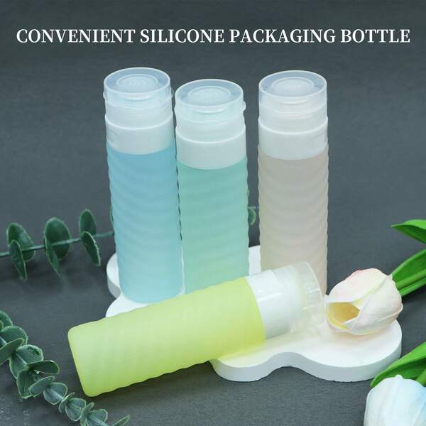 4pcs TSA Approved 2/3 Oz Portable Travel Bottles, Leak-Proof Squeezable Silicone Travel Containers, Compact Toiletry Accessories
