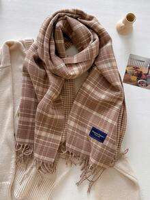 1 buc eșarfă clasică din cașmir artificial în carouri, accesoriu de modă zilnic cald și versatil, potrivită pentru decorare și protecție a gâtului