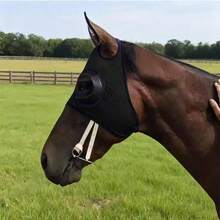 Horse Fly Mask, Breathable Mesh UV Protection Mask With Ear Covers, Adjustable Buckle, Horse Riding Training Gear