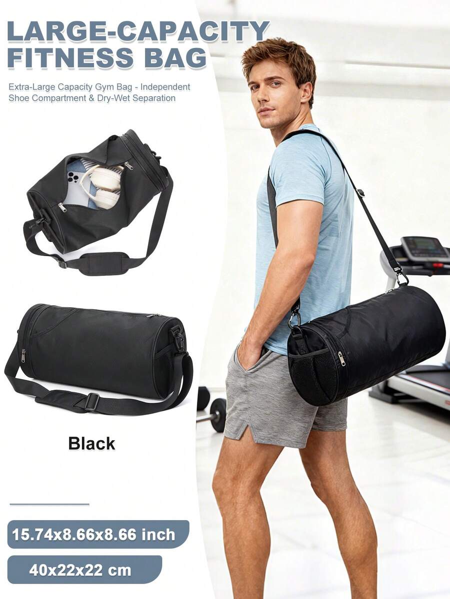 Mode Fitness Tasche für Herren, kleine zylindrische Reisetasche, handliche Reisetasche, umgehängte Eimertasche, Damen Lässig Messenger Tasche, leichte und einfache Schwimm-Tasche, Gym leichte Aufbewahrung Umhängetasche Reisetasche, Nass-Trocken-Trennung Sport-Tasche, spezielle wasserdichte Aufbewahrungstasche für Training Umhängetasche, Sporttasche.