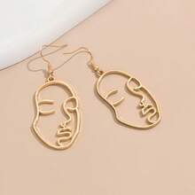 1 par de pendientes asimétricos con forma de retrato para mujer, elegantes para reuniones, fiestas, bodas, vacaciones, Año Nuevo, regalo para amigos/familia