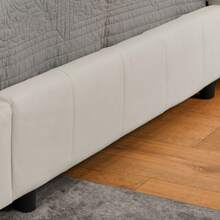 Single Bed, Skin-Friendly Velvet Design, Children's Bed With High Back, Beige (Without Mattress) - Beige - View 8