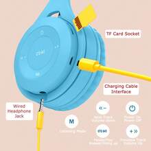 AXNEN 可折叠蓝牙耳机，无线耳机，高保真立体声，低音可调，内置高清麦克风，适用于智能手机/电脑/工作/旅行/家庭/办公室（黑色） - 黑色 - 查看 4