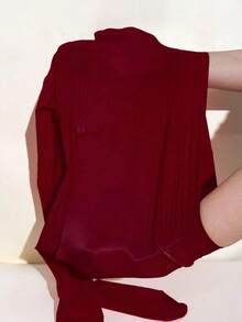 1 Pair Plus Size Women's Shiny Sexy Pantyhose, Comfortable - 酒紅色 - 查看 5