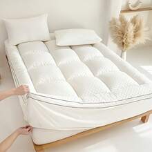 1000GSM Super Thick Mattress Topper With Deep Pocket (8-21") - Heavy-Duty Cooling Breathable Polyester Mattress Protector, Machine Washable, Spill & Stain Resistant, Noise-Reducing Support Layer, Fits All Bed Types, Twin/Full/Queen/King Sizes - White - View 5