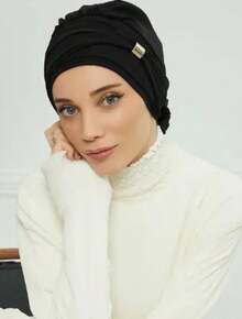 Gorro Turbante Instantáneo Musulmán Simple, Hijabs Internos, Gorras para Mujeres, Bandana Islámica, Gorro, Sombreros de India, Envoltura para la Cabeza Femenina, Turbante Mujer Flor - SC216-5 - Ver 2