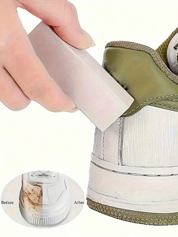1 pieza Borrador limpiador de zapatos mágico - Quitamanchas para zapatillas, cuero sintético y ropa, apto para sala de estar, dormitorio, baño, cocina, accesorios de baño