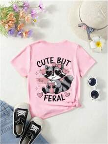 Camiseta Infantil Estampa Cute But Power 675 Estilosa Divertida Colorida Charmosa - Rosa Bebê - Visão 2