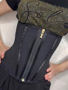 1pc Waist Trainer Belt With Zipper Girdle High Compression Body Shaper Waistband For Women Underbust Corset Latex Waist Cincher - 彩色 - 查看 9