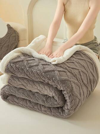 1 件塔夫绸包边毛毯 - 房间装饰的首选，纯色毛绒毛毯，超柔软、轻便、舒适温暖的毛毯，冬季毛毯，柔软易护理，家居必需品，简单面料毛绒毛毯，家纺，多种颜色和尺寸可供选择