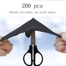 100只装黑色一次性丁腈手套，多用途耐磨防刺工业丁腈手套，厨房家务手套，美容美发手套 - 黑色 - 查看 4