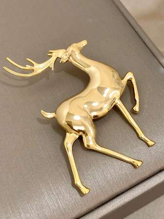 1 Pc Christmas Elk Brooches Pin For Women Small Stainless Steel Brooch Daily Party Jewelry Christmas Gifts