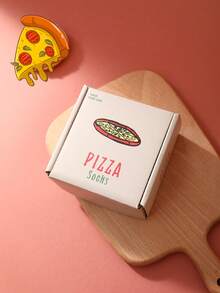 1 Paar bunte Pizza Muster Knöchelsocken, einzigartiges & modisches Lässig Geschenk Socken, bequem & atmungsaktiv, geeignet für Mütter, Valentinstag, Weihnachten, Weihnachtsmann, unisex, ganzjährig