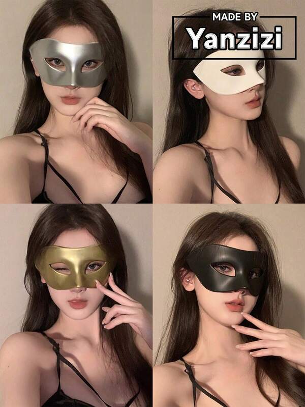 1pc Unisex Masquerade Ball Half Face Mask Annual Party Gala Dress Up Props Vintage Face Mask Mystery Party Party Halloween Mask Men Women Masquerade Ball Eye Mask Venice Couple Cosplay Costume Prop Halloween Carnival Prom Party Headpiece