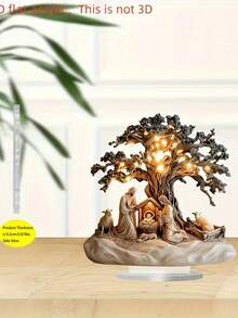 2D 亚克力圣诞耶稣诞生场景装饰，桌面耶稣诞生展示，适合家庭或办公室，多功能用于教室装饰和宗教装饰