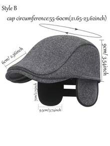 Winter Men's Beret Ear Protection Newsboy Cap Forward Hat - Multicolor - View 9