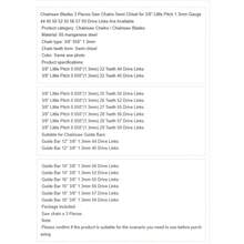 链锯锯片 3 件锯链半凿适用于 3/8 英寸节距 1.3 毫米规格 44 45 50 52 55 56 57 59 驱动链节可用 - 淺灰色 - 查看 8