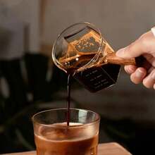 Taza medidora de café de vidrio FOME, jarra de leche de café, taza con de madera, taza medidora, jarra de leche graduada, suministros de cocina - verde claro - Ver 6