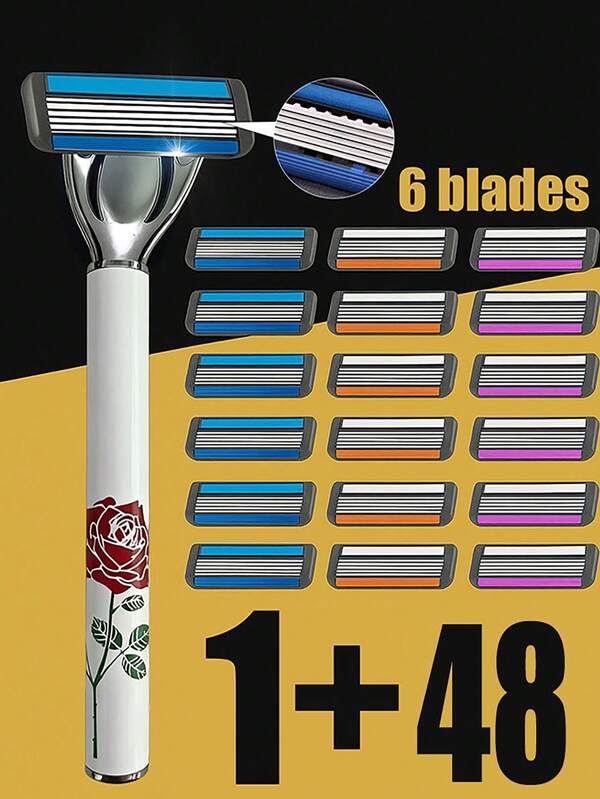 Economical And Practical Manual Safety Shaver, 6-Layer Upgraded Blade Universal Shaver For Men And Women, With Clean And Refreshing Shaving, No Stubble, Smooth And Skin Friendly, Suitable For Various Daily Shaving Scenarios.