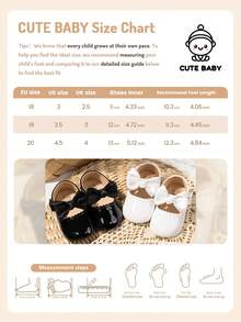 Infant Girls Hook-And-Loop Fastener Bow Decor Fashionable Mary Jane Flats For Spring - White - View 8