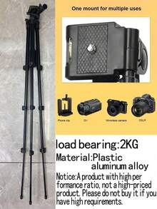 多功能便携式相机三脚架，带无线遥控器 + 手机支架 + 便携包，适用于智能手机/相机/GoPro - 黑色 - 查看 4