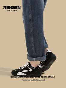 RENBEN 1 par de zapatillas casuales con cordones y malla para hombres, zapatillas deportivas de verano transpirables y de suela baja, adecuadas para viajar, ir al trabajo, hacer senderismo, citas, zapatos populares para hombres en 2025