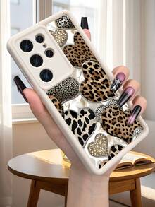 Chic Leopard Print Animal Pattern Heart Design Fashion Wild Phone Cover Luxury Aesthetic Anti-Scratch Accessory Y2K Style Compatible With Samsung Galaxy S25Ultra S25Plus S25 S24FE S24 S23 S22 S21FE S21Ultra Plus Note20 Note20Ultra A13 A14 A15 A16 A17 A33 A34 A35 A36 A52 A53 A54 Case - 酒紅色 - 查看 8