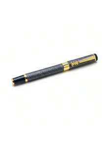 FOUNTAIN PEN WITH SILVER GREY BRIGHT PEN TIP 0.5MM LUXURY - 黑色 - 查看 2