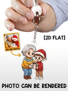 Figura 2D personalizada, renderizado de figura 2D basado en fotos cargadas, regalo de llavero personalizado para familia y amigos