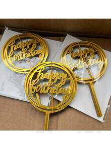 10pcs/Set Modern Happy Birthday Cake Decorations - Cake Decorations, Party Supplies, Wedding Decorations, Birthday Cakes, Christmas, Baking Accessories - Suitable For Family And Friends, Christmas Decorations - Multicolor - View 5