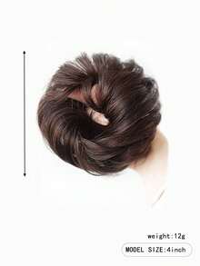 Natural Black Messy Bun Hair Piece Wavy Curly Scrunchies Synthetic Chignon Ponytail Hair Extensions Thick Updo Hairpieces For Women 4inch