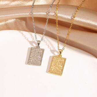 Ett sött och personligt tarotkortshalsband med sol, måne och stjärna för kvinnor, lämpligt för vardagsbruk, semesterresor, promenader, utflykter, foton och som dekorativt tillbehör.