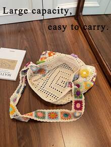 Women's Boho Embroidery Crossbody Bag Crochet Beach Bags For Women Hollow Out Crochet Knit Shoulder Bag Crochet Tote Bag Crochet Knit Boho Shoulder Bag For Women, Hollow Out Embroidery Crossbody Bag Tote Handbag For Sending Friends Shopping, Dating, Thanksgiving Dinner Purse - Nhiều màu - Xem 8
