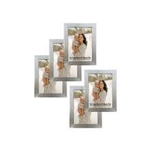 5pcs Modern Silver Gallery Frame Set, Displays 3.5x5", 4x6", 5x7", 6x8", 8x10" Photos, Horizontal & Vertical Orientation, Photo Wall Decor, Suitable For Couple Portraits, Anniversary Pictures, Bedroom, Living Room, Hallway, Gallery Wall Display, Great Christmas, Halloween, Valentine's Day Gift (Photo Paper Included Randomly)