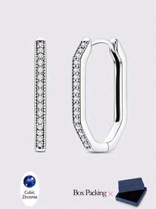 1 Pair Original 925 Sterling Silver Vintage Flower Vine Hollow Pattern Hoop Earrings For Women Class Style Minimalist Elegance Jewelry Gifts Fits Daily Party Shopping - Silver - View 13