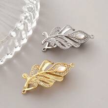 Pearl necklace buckle branch shell handmade ending connection buckle spring press buckle sweater chain DIY jewelry accessories