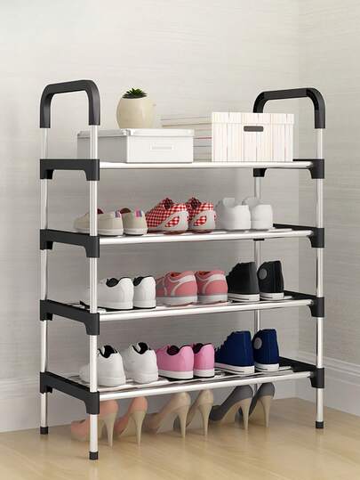 1pc Improved Space, Simple Metal Shoe Rack, Shoe Storage Rack, Minimalist, Sturdy, Fashionable, Easy To Disassemble And Assemble, Portable, Suitable For Living Room, Bedroom, Entryway, Office, Home, Multi-Layer Storage, Holiday Gift