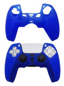 1 套 PlayStation 5 控制器硅胶保护壳 + 4 个操纵杆盖，防滑、防刮、防汗、防尘，增强游戏体验 - 藍色 - 查看 5