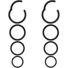 20G 18G 16G 14G 12G 10G Surgical Steel Hinged Clicker Segment Nose Rings Hoop Lip Rings Helix Cartilage Daith Tragus Sleeper Earrings Body Piercing For Women Men 6mm 8mm 10mm 12mm 14mm 16mm{Inchcolor_nameinch:InchBlack-20G(0.8mm)-InnerDiameter:7mm8mm9mm10mminch} - 黑色-20G(0.8mm)-內徑:7mm8mm9mm10mm - 查看 2