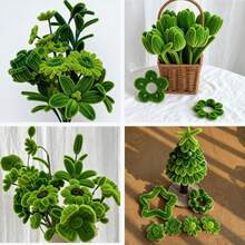 200 piezas de limpiapipas verdes a granel - Estambres de flores, hojas y tallos para hacer flores realistas hechas a mano con limpiapipas (12 X 0.24 pulgadas) - Multicolor - Ver 11