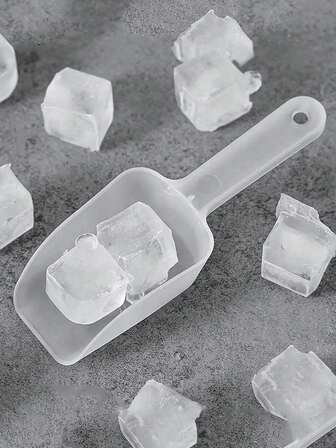 塑料冰勺套装，透明非电动，适用于冰块、面粉和食品服务 - 耐用厨房用具，适合派对和婚礼
