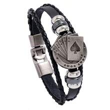 Fashionable and Popular Men Playing Card Design Bracelet for Jewelry Gift and for a Stylish Look - Black - View 6