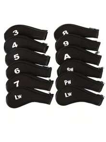 1pc Fashionable Numbered Print Golf Club Head Cover With Zipper, Golf Club Head Guard, Golf Accessories, Golf Club Cover, Head Guard - Multicolor - View 8