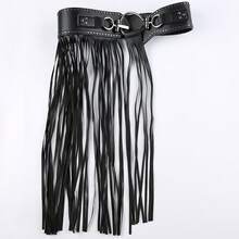 Women's Belt Western Cowboy Tassel Waist Belt Vintage Wild Hippie Bohemian Lace-Up Wide - D - 查看 4